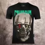 hommes philipp plein t shirt cotton dollar eyes skull noir